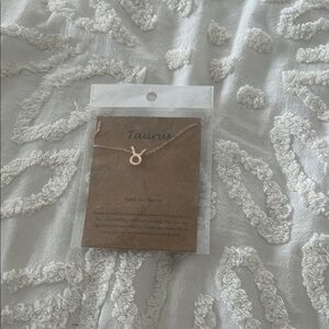 Taurus Zodiac Pendant Necklace in Gold tone